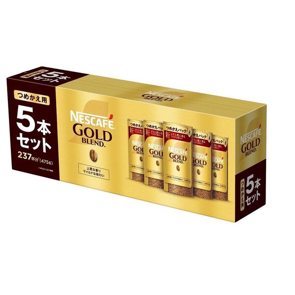 ネスカフェ ゴールドブレンド エコ&システムパック 95g×5本 レギュラーソリュブルコーヒー Nestle バリスタ 詰め替え