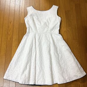 feroux フェルゥワンピース 花柄 レース ホワイト 白 ノースリーブ