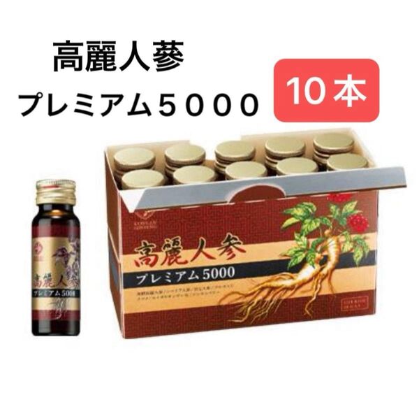 10本 高麗人参プレミアム5000 高麗人参ドリンク 6年根紅参 FMGミッション