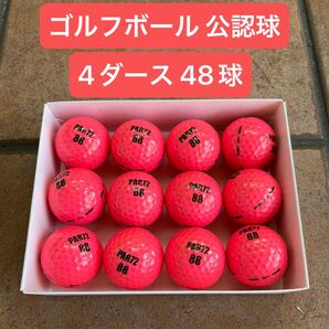 PAR72 ゴルフボール 4ダース(48球入)公認球 カラーボール ピンク