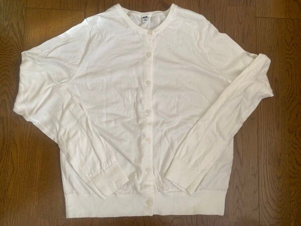 ユニクロ 丸首カーディガン 綿 レーヨン