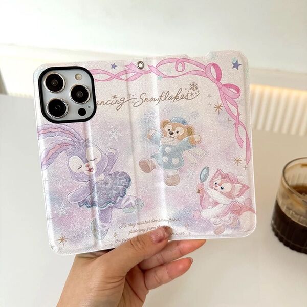 iPhone ダッフィー フレンズ リーナベル ジェラトーニ 手帳型 カバー