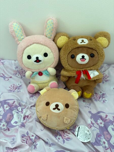 ぬいぐるみ リラックマ コリラックマ サンエックス チャイロイコグマうさぎ くじ 一番くじ A賞 ラストワン賞 15周年 まねっこ
