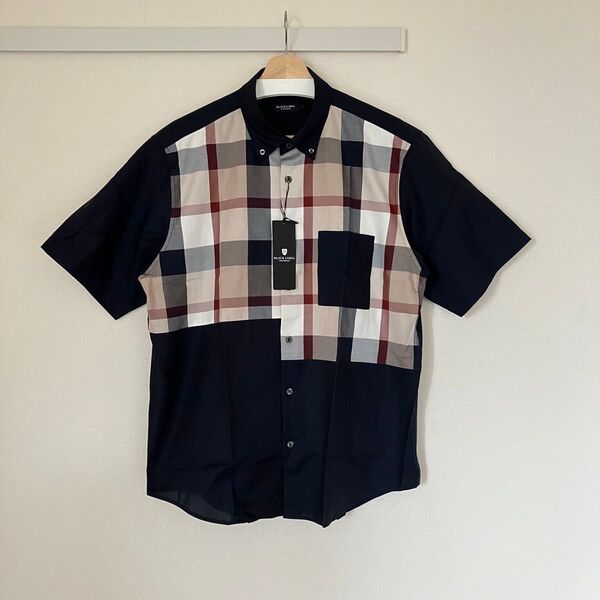 【新品・定価25,300円】ブラックレーベルクレストブリッジ 高級半袖シャツ Lサイズ BURBERRY BLACK LABEL