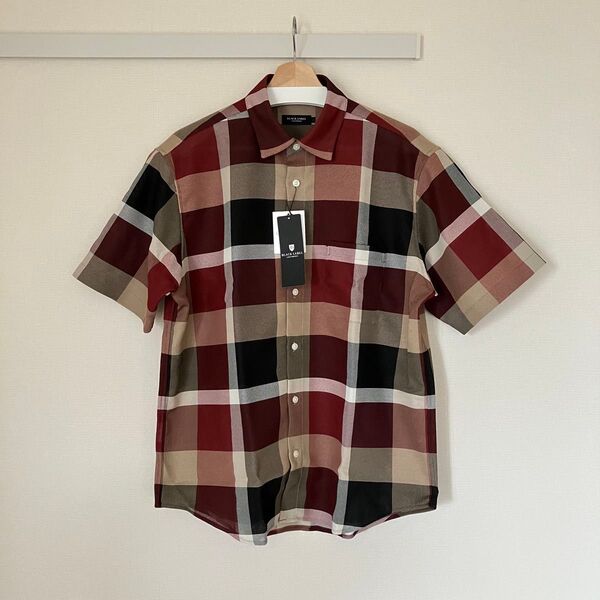 【新品・定価26,400円】ブラックレーベルクレストブリッジ 高級半袖シャツ Lサイズ BURBERRY BLACK LABEL