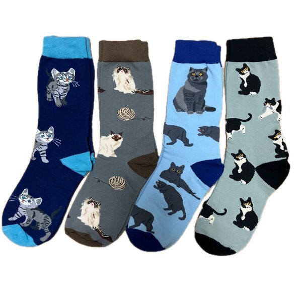 新品 靴下 4足セット 猫 ねこ ネコ 可愛い ソックス おしゃれな靴下 レディース