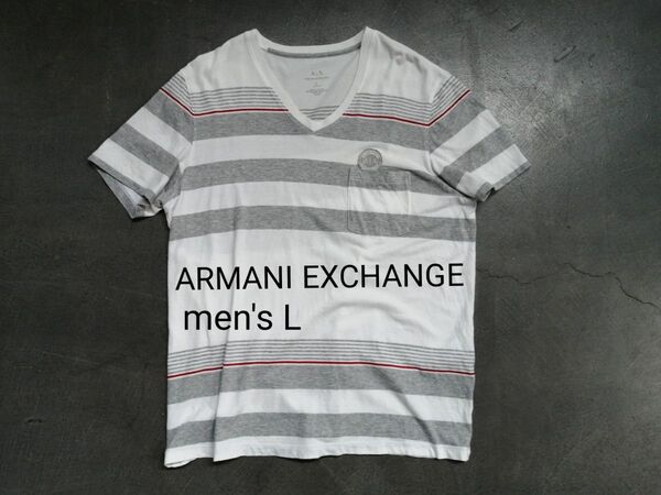 ARMANI EXCHANGE アルマーニエクスチェンジ 半袖Tシャツ メンズL Vネック グレー