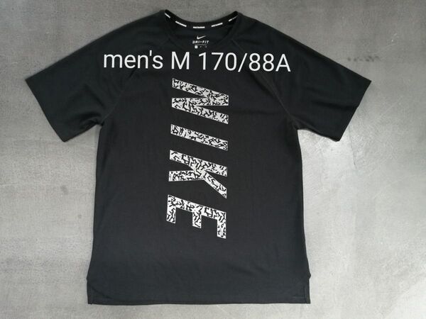 NIKE ナイキ 半袖Tシャツ メンズM 165-75cm.95cm メッシュ 黒
