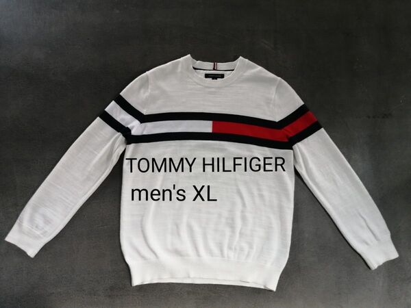 TOMMY HILFIGER トミーフィルフィガー 長袖ニット セーター メンズXL コットンニット
