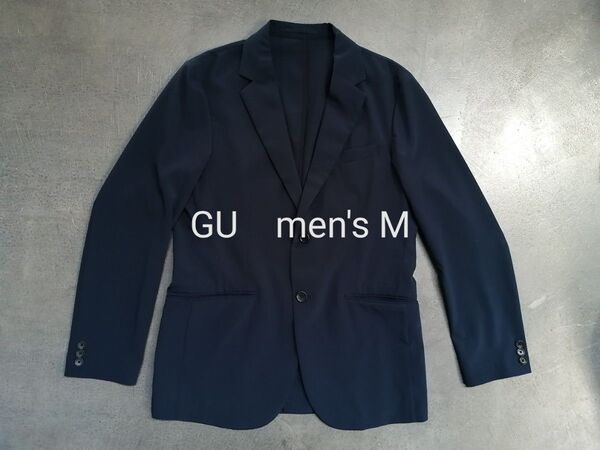 GU ジーユー ドライストレッチジャケット メンズM テーラードジャケット ネイビー ポリエステル