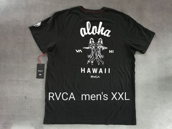 RVCA ルーカ 半袖Tシャツ メンズXXL バックプリント 黒 コットン タウンアンドカントリーサーフ