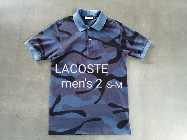 LACOSTE ラコステ 半袖ポロシャツ メンズ2 ネイビー 迷彩