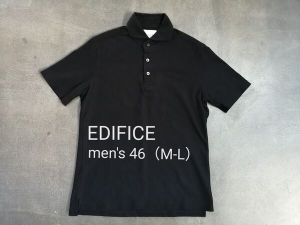 EDIFICE エディフィス 半袖ポロシャツ メンズ46 黒