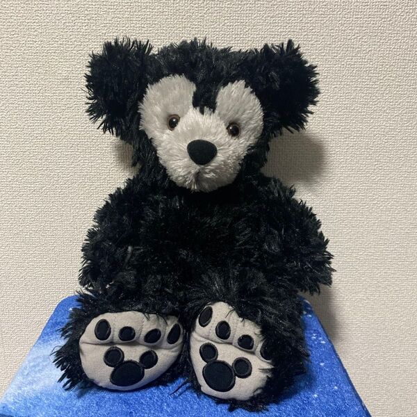 WDW ディズニーベア ブラック 長毛 ビーズ Sサイズ ダッフィー ぬいぐるみ アメリカ