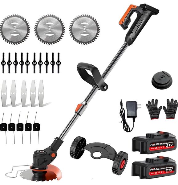 新品☆ 最新型 電動草刈り機 充電式 電動コードレス軽量1.8kg 草刈り機 バッテリー式 伸縮 角度調整 雑草取り器具 枝切り