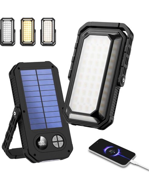 新品☆ LEDランタン キャンプ用品 防災 ライト 万能型 【ソーラー充電式 超高輝度 1200ルーメン 10000mAh 大容量
