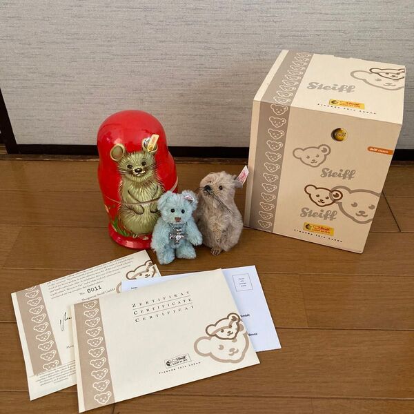 希少レア Steiff シュタイフ マトリョーシカ ネズミ テディベア セット