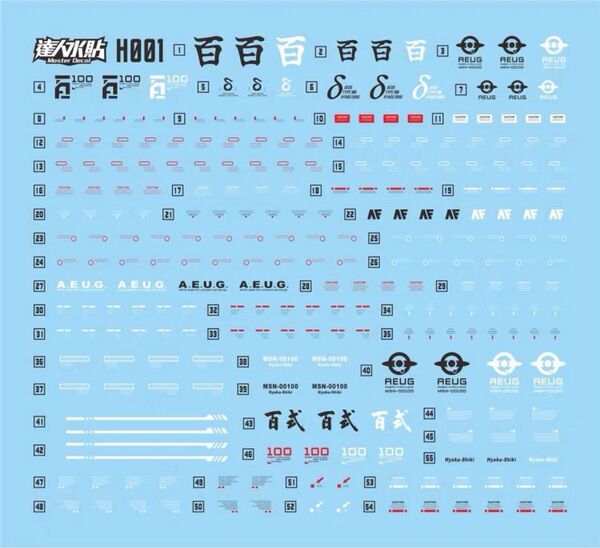 HG 1/144 百式専用水転写式デカール