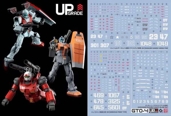 HG 1/144ジム(モロッコなど)ガンキャノン(ドアンの島)用水転写式デカール