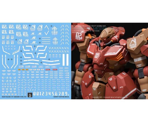 HGUC 1/144メッサーF01型用水転写式デカール