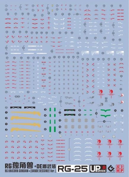 RG 1/144 ユニコーンガンダム 用水転写式デカール