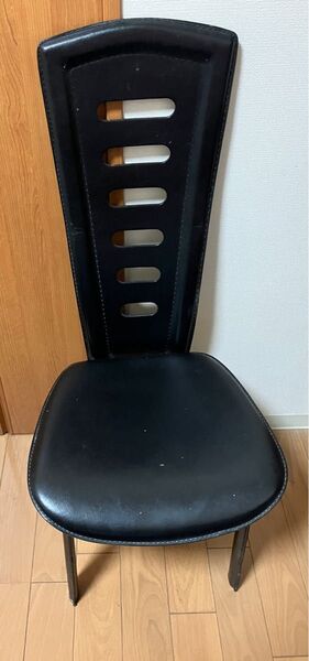 大塚家具 ダイニングチェア 黒革