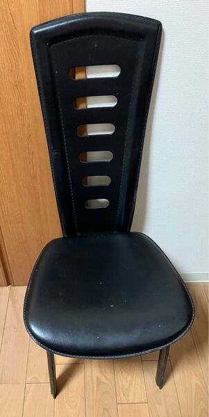 大塚家具 ダイニングチェア 黒革