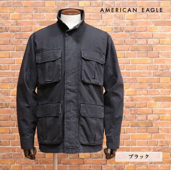 《新品》AMERICAN EAGLEアメリカンイーグルM65ミリタリージャケットM黒14690円 日本サイズXL相当