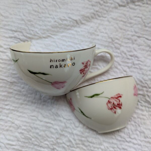 ★hiromichi nakano 花柄 ティーカップ金継ぎ 練習用 美品♪