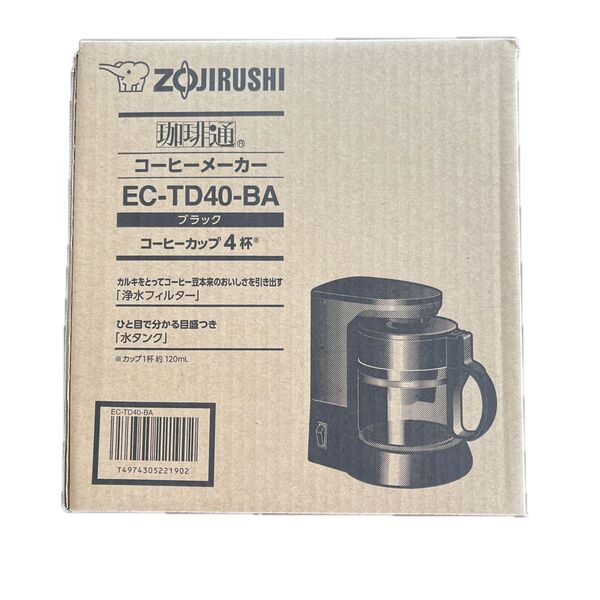 ZOJIRUSHI 珈琲通 コーヒーメーカー EC-TD40-BA ブラック 未使用