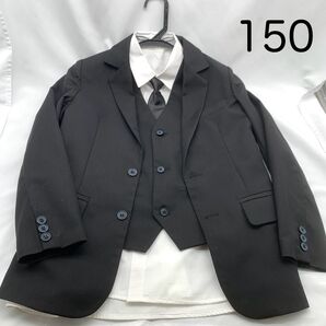 男の子 フォーマルスーツ 5点セット ブラック 150センチ