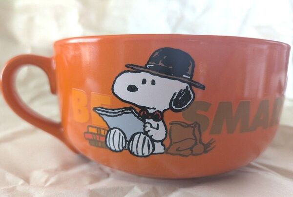 スヌーピー マグカップ オレンジ 非売品 台湾 セブンイレブン 茶碗 陶器 マグカップ コップ 陶器製 snoopy