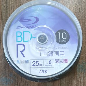 LAZOS BD-R 10枚組 25GB 1回録画用 未使用 地デジ180分 BSデジタル130分