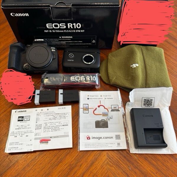 10-18mmレンズ付き Canon EOS R10 ボディ メーカー保証あり、付属品多数、2025年4月13日購入 超美品