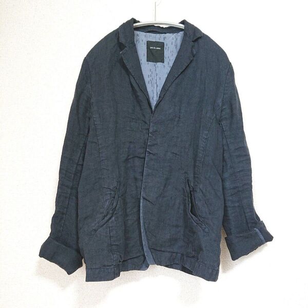 pas de calais パドカレ リネン テーラードジャケット フロントホック シンチバック シルク裏地 38