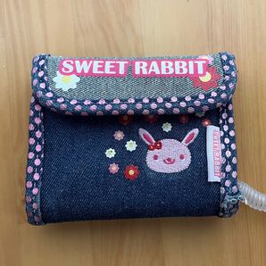 SWEET RABBIT ミニ財布 デニム うさぎ 花柄