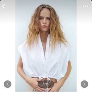値下げ不可 ZARA ザラ タイディテール付きポプリンシャツ M