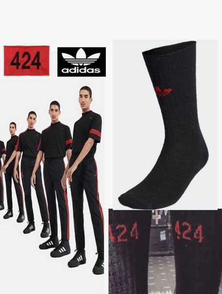 adidas 424 コラボ 限定品 靴下 ソックス 黒 black ストリート レア 貴重サイズ 