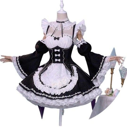 iCOS製(M) 豪華修正版! Re:ゼロから始める異世界生活 リゼロ レム コスプレ衣装