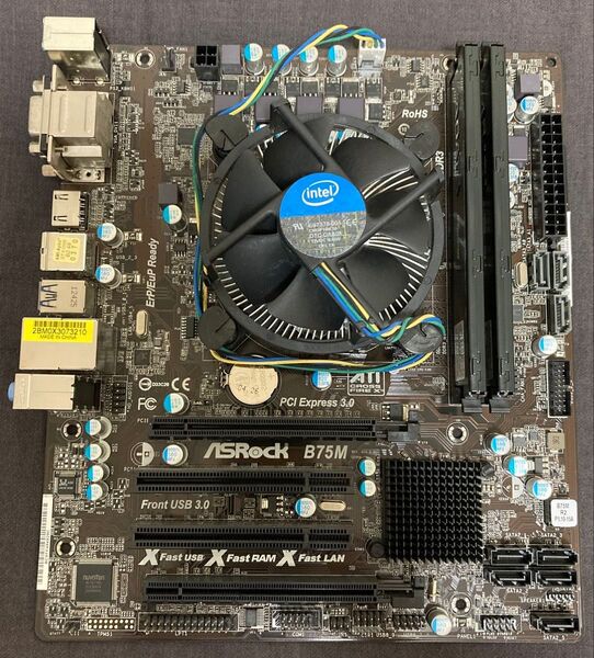 マザーボード ASRock B75M R2.0 + CORE i5-2400 + メモリ8GB + CPUファン