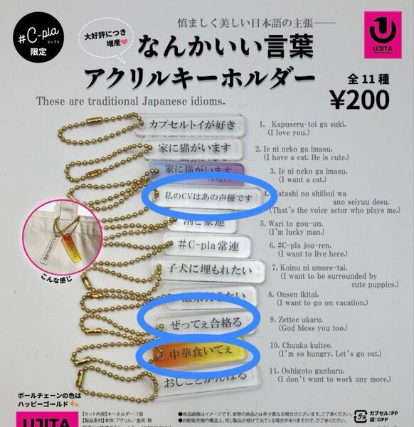 なんかいい言葉 アクリルキーホルダー ガチャ 中華食いてぇ 私のCVはあの声優です ぜってぇ合格る ミニチュア 合格 キーホルダー
