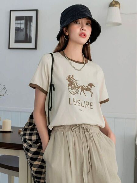 レディース夏服 半袖Tシャツ トップス