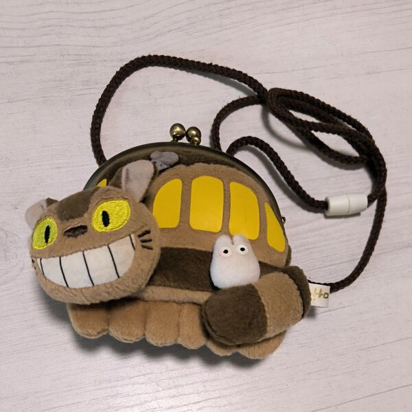 レトロ レア となりのトトロ ネコバス がまぐち ぬいぐるみポシェット 財布