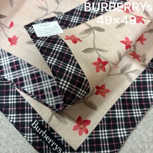 BURBERRYs BURBERRY バーバリースカーフ 大判ハンカチ 新品未使用 花柄