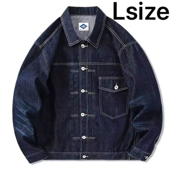 デニムジャケット Gジャン アウター メンズ ボタン付き Lサイズ 春秋服 シンプル L