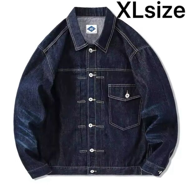 デニムジャケット Gジャン アウター メンズ ボタン付き XLサイズ ゆったり 春秋服 シンプル ワークジャケット