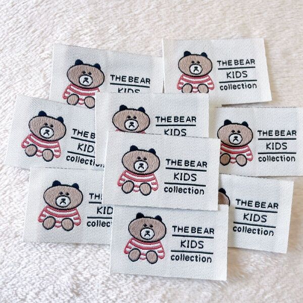 新作【くまthebear】10枚 ラベルパッチ 布タグ 刺繍タグ