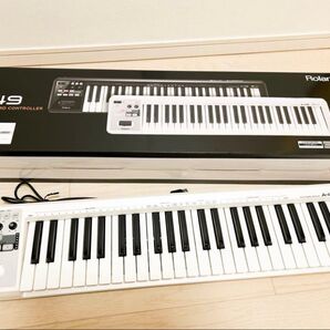 【動作確認済】Roland A-49 WH ホワイトMIDIキーボード