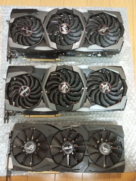 グラフィックボード MSI GeForce RTX 2080 TRIO×2枚、ASUS GTX 1070×1枚