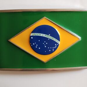 ブラジル国旗 ベルトバックル 金属製